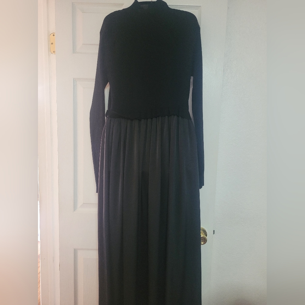 SHEIN Elegant Black Long Sleeve Dress